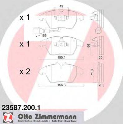 Колодки (дисковый тормоз) ZIMMERMANN 23587.200.1