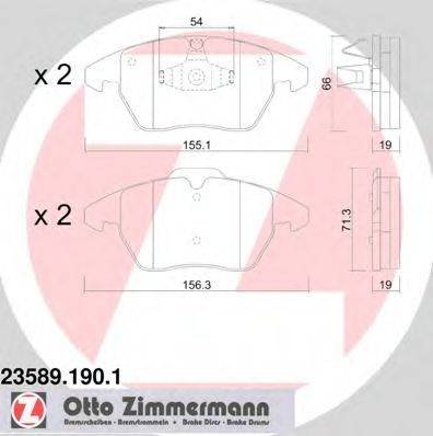 Колодки (дисковый тормоз) ZIMMERMANN 23589.190.1