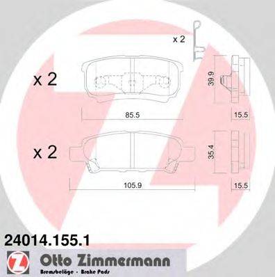 Колодки (дисковый тормоз) ZIMMERMANN 24014.155.1