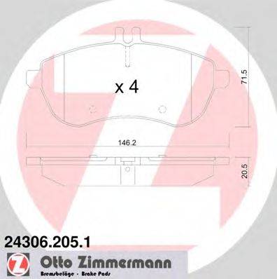 Колодки (дисковый тормоз) ZIMMERMANN 24306.205.1