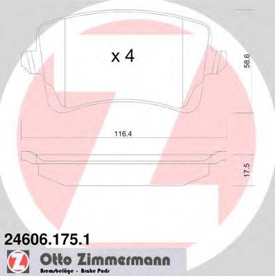 Колодки (дисковый тормоз) ZIMMERMANN 24606.175.1