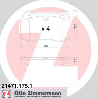 Колодки (дисковый тормоз) ZIMMERMANN 21471.175.1