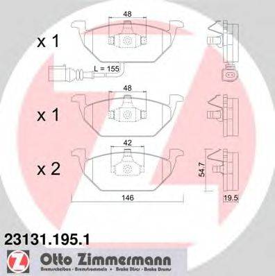 Колодки (дисковый тормоз) ZIMMERMANN 23131.195.1