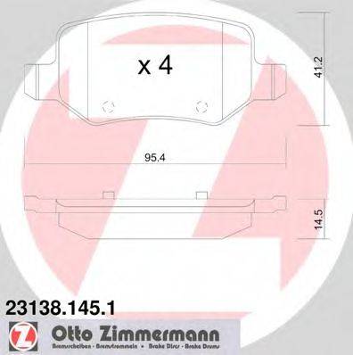 Колодки (дисковый тормоз) ZIMMERMANN 23138.145.1