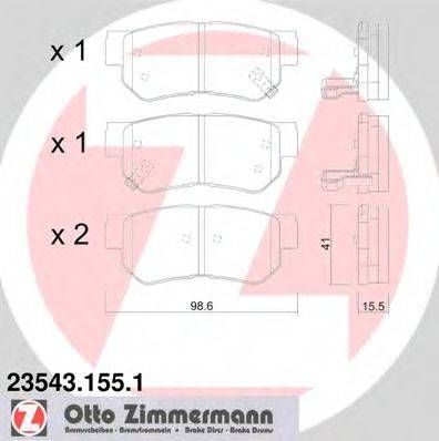Колодки (дисковый тормоз) ZIMMERMANN 23543.155.1