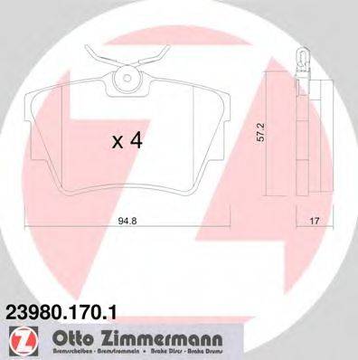 Колодки (дисковый тормоз) ZIMMERMANN 23980.170.1