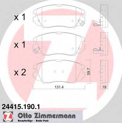 Колодки (дисковый тормоз) ZIMMERMANN 24415.190.1