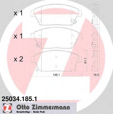 Колодки (дисковый тормоз) ZIMMERMANN 25034.185.1