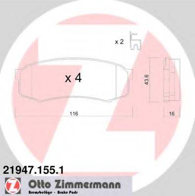 Колодки (дисковый тормоз) ZIMMERMANN 21947.155.1