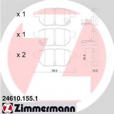 Колодки (дисковый тормоз) ZIMMERMANN 24610.155.1