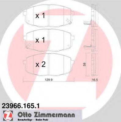 Колодки (дисковый тормоз) ZIMMERMANN 23966.165.1