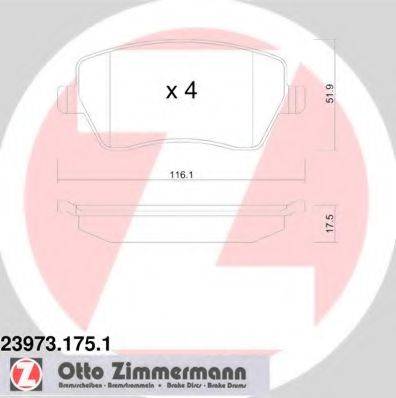 Колодки (дисковый тормоз) ZIMMERMANN 23973.175.1
