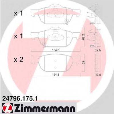 Колодки (дисковый тормоз) ZIMMERMANN 24796.175.1