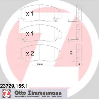 Колодки (дисковый тормоз) ZIMMERMANN 23729.155.1