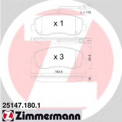 Колодки (дисковый тормоз) ZIMMERMANN 25147.180.1