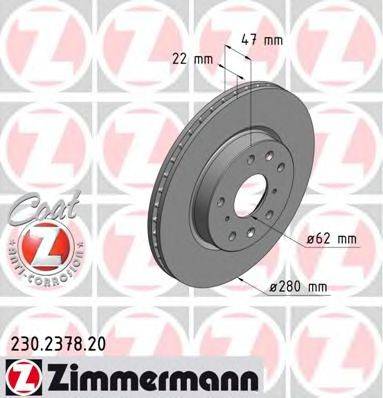 Тормозной диск ZIMMERMANN 230.2378.20