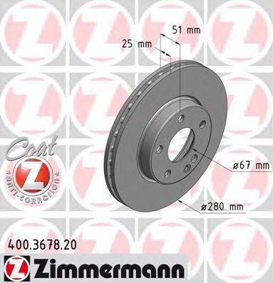 Тормозной диск ZIMMERMANN 400.3678.20