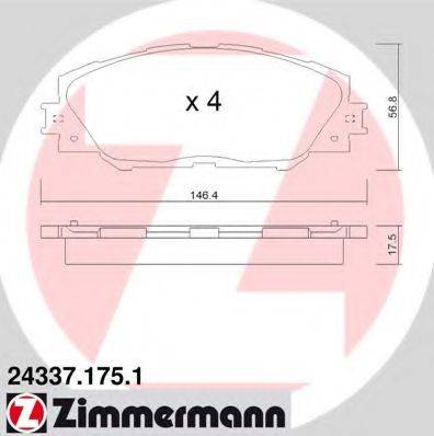 Колодки (дисковый тормоз) ZIMMERMANN 24337.175.1