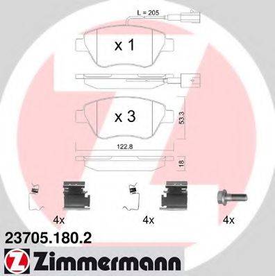 Колодки (дисковый тормоз) ZIMMERMANN 23705.180.2