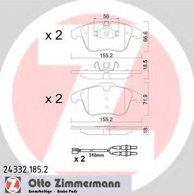 Колодки (дисковый тормоз) ZIMMERMANN 24332.185.2