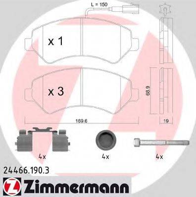 Колодки (дисковый тормоз) ZIMMERMANN 24466.190.3
