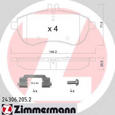 Колодки (дисковый тормоз) ZIMMERMANN 24306.205.2
