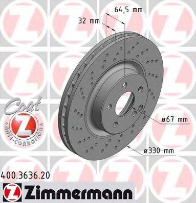 Тормозной диск ZIMMERMANN 400.3636.20