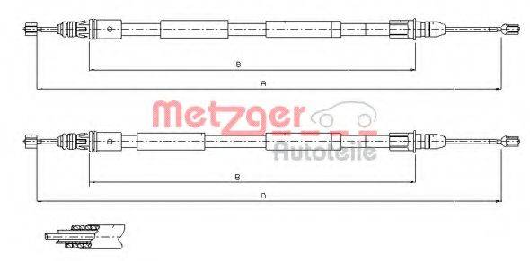 Трос, стояночная тормозная система METZGER 11.6771