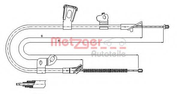 Трос, стояночная тормозная система METZGER 17.1078