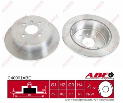 Тормозной диск abe c40001ABE