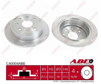 Тормозной диск abe c40004ABE