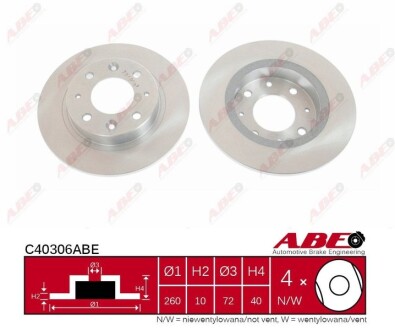 Тормозной диск abe c40306ABE