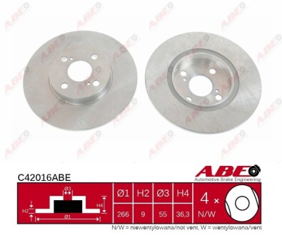 Тормозной диск abe c42016ABE