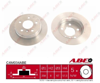 Тормозной диск abe c4M034ABE