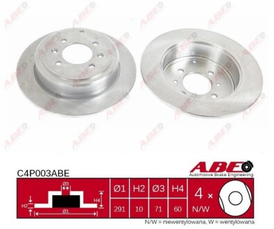 Тормозной диск abe c4P003ABE