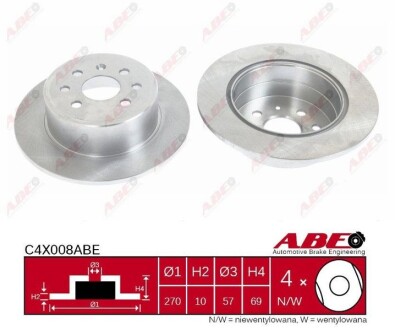 Тормозной диск abe c4X008ABE