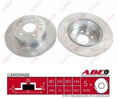 Тормозной диск abe c4X009ABE