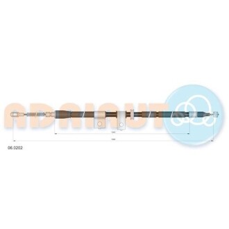 Трос ручного тормоза DAEWOO Lanos задний правый (выр-во) adriauto 06.0202
