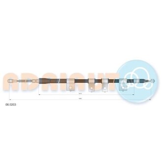 Трос ручного тормоза DAEWOO Lanos задний левый (выр-во) adriauto 06.0203