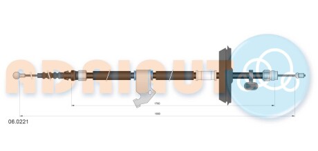 Трос остановочных тормозов adriauto 060221