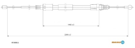 Трос остановочных тормозов adriauto 0702021