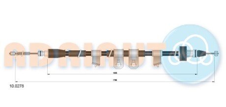 Трос ручного гальма задн. лів. HYUNDAI IX35 (4х4) adriauto 10.0278