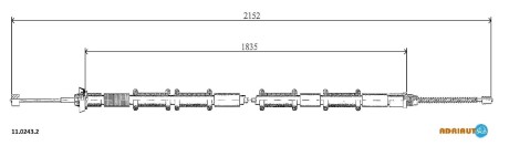 Трос остановочных тормозов adriauto 1102432
