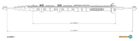 Трос остановочных тормозов adriauto 1102441