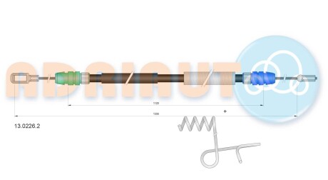 Трос остановочных тормозов adriauto 1302262