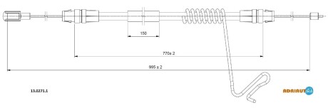 Трос остановочных тормозов adriauto 1302711