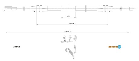 Трос остановочных тормозов adriauto 1302721