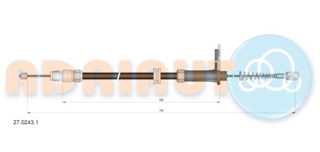 Трос зупиночних гальм adriauto 2702431
