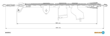 Трос зупиночних гальм adriauto 2802501