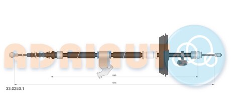 Трос остановочных тормозов adriauto 3302531